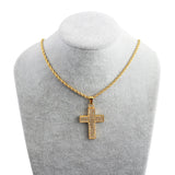 Cross Crystal Pendant Necklace Twisted Chain Punk Stainless Steel Necklaces