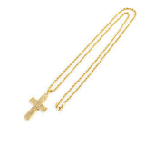 Cross Crystal Pendant Necklace Twisted Chain Punk Stainless Steel Necklaces