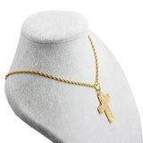 Cross Crystal Pendant Necklace Twisted Chain Punk Stainless Steel Necklaces