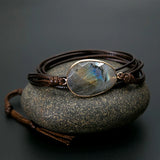 Labradorite Rope Wrap Bracelet Natural Stones Boho Friendship Bracelet