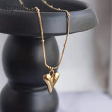 925 Silver Mini Peach Heart Clavicle Necklace of Titanium Steel
