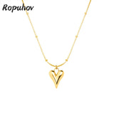 925 Silver Mini Peach Heart Clavicle Necklace of Titanium Steel