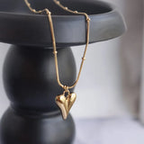 925 Silver Mini Peach Heart Clavicle Necklace of Titanium Steel