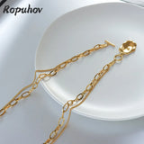 Ropuhov 925 Silver Needle Retro Double-layer Metal Steel Necklace