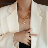 Ropuhov 925 Silvery Needle French Style Peach Heart Ot Buckle Love Necklace