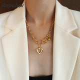 Ropuhov 925 Silvery Needle French Style Peach Heart Ot Buckle Love Necklace