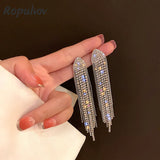 Rhinestone Earrings Chinese Tassel Dangle Drop Gift