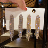 Rhinestone Earrings Chinese Tassel Dangle Drop Gift