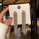 Rhinestone Earrings Chinese Tassel Dangle Drop Gift