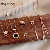 Ropuhov Chain Necklace Stainless Steel Jewelry Boho Cuban Choker Gift