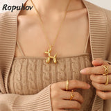 French Cross-border Selling Mechanical Dog Animal Pendant Necklace