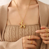 French Cross-border Selling Mechanical Dog Animal Pendant Necklace