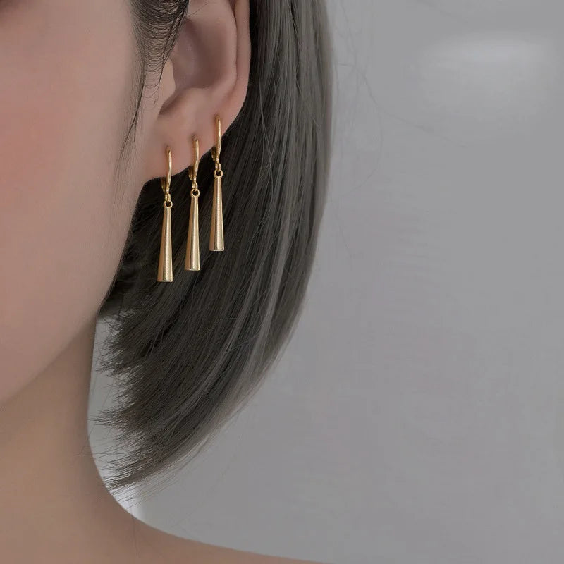 Geometric Metal Clip on Earrings No Piercing Minimalist CER3116