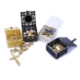 Rosary Bead Box Necklace Metal Christian Catholic Religious Jewelry Case