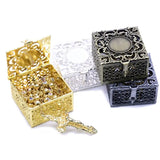 Rosary Bead Box Necklace Metal Christian Catholic Religious Jewelry Case
