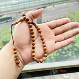 Muslim Tasbih Misbaha Bracelet Natural Light Brown Wood Islamic Prayer Beads