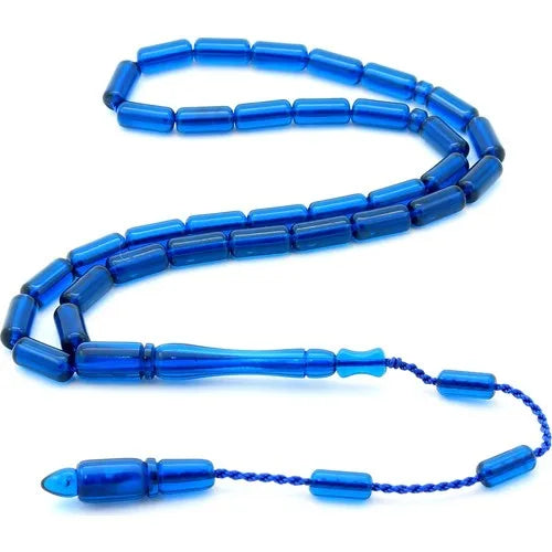 Poland Amber Rosary Tank-Cut Navy Prayer Beads