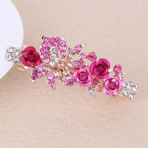 Rose Barrettes Woman Hair Accessories Hair Girl Rhinestone Haipin Cross Ornament