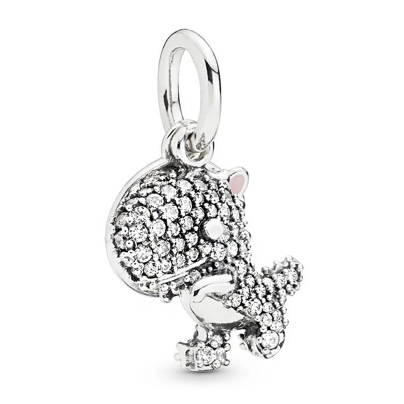 Rose Bff Dinosaur Family Heart Key Leaf Pendant Charm Fit Europe Bracelet