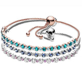 Slider Clasp Chain Bracelet with Bead Charms 925 Sterling Silver DIY Jewelry