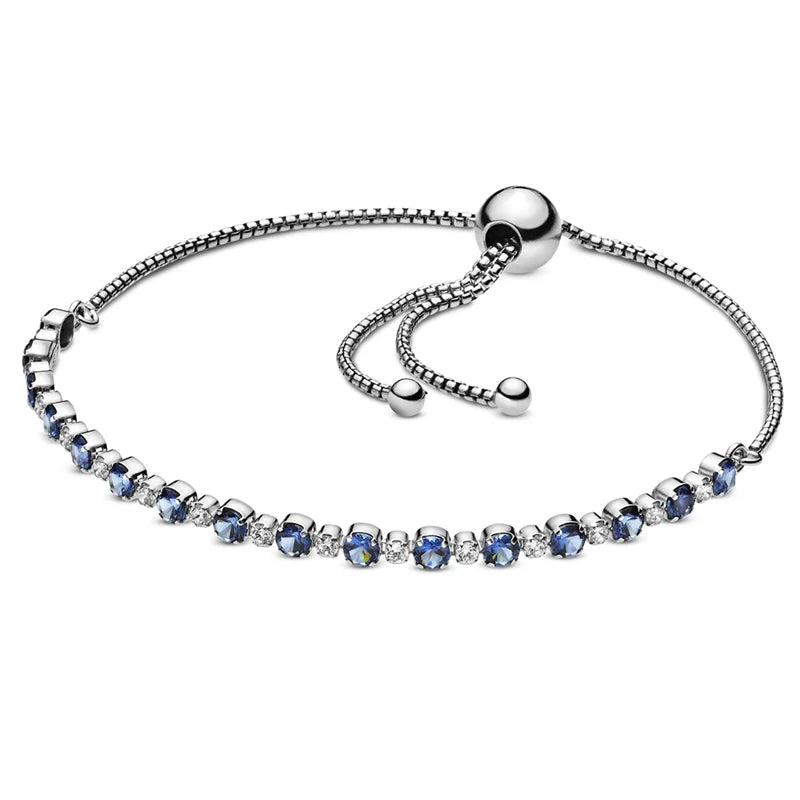 Slider Clasp Chain Bracelet with Bead Charms 925 Sterling Silver DIY Jewelry