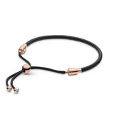 Rose Bracelet 925 Sterling Silver Leather Sliding Bracelet