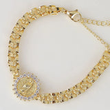 Rose Chain Bracelet CZ Virgin Mary Zircon Aircraft Bracelet