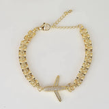 Rose Chain Bracelet CZ Virgin Mary Zircon Aircraft Bracelet