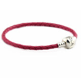 Rose Clasp Leather Bracelets 925 Sterling Silver Jewelry