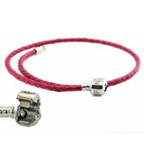 Rose Clasp Leather Bracelets 925 Sterling Silver Jewelry