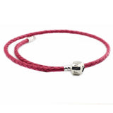 Rose Clasp Leather Bracelets 925 Sterling Silver Jewelry