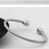 Rose Plated Stainless Steel Cuff Bracelet for Women