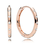 Rose Droplets Heart Entwined Earring Hoops 925 Sterling Silver Earrings