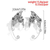 Rose Elf Ear Cuff Metal Hollow Earrings Punk Fairy No Piercing Ear Clip