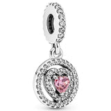 925 Sterling Silver Family Love Mama Heart Charm Bead