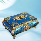 Blue Rose Engraved Trinket Box - Rustless Chest