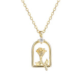 Rose Female Necklaces 925 Sterling Silver 18k Chain Necklace Gitf