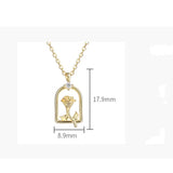 Rose Female Necklaces 925 Sterling Silver 18k Chain Necklace Gitf