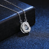 Rose Flower Heart Moissanite Necklace Eternity Jewelry