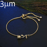 Beauty and Beast Rose Flower Bracelet for Women Wedding Bridal Jewelry