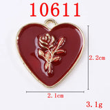 Rose Flower Enamel Charms for Jewelry Making 10pcs Vintage Drop Oil Earrings