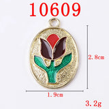 Rose Flower Enamel Charms for Jewelry Making 10pcs Vintage Drop Oil Earrings