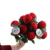 Rose Flower Love Heart Romantic Wedding Ring Box Cases Earring Pendant Necklace