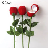 Rose Flower Love Heart Romantic Wedding Ring Box Cases Earring Pendant Necklace