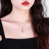 Rose Flower Necklace Silver Beauty Pendant Gift