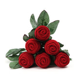 Rose Flower Ring Box Flocking Wedding Propose Engagement