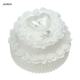 Rose Flower Ring Pillow Bride Groom Ring Setting