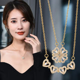 Rose Four-leaf Grass Necklace Heart Necklace Four Leaf Clover Necklace