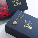 Rose Four-Leaf Grass Necklace Heart Necklace