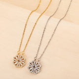 Rose Four-leaf Grass Necklace Heart Necklace Four Leaf Clover Necklace